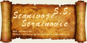 Stanivoje Strainović vizit kartica